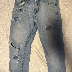 Light Blue Distressed Men's Jeans
